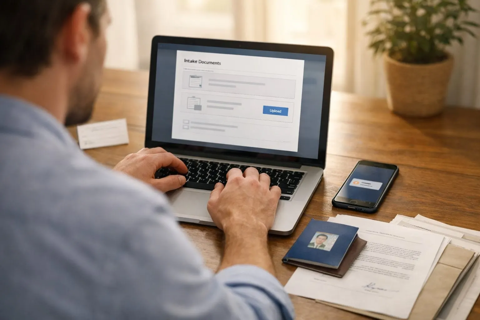 Secure pre-appointment document intake