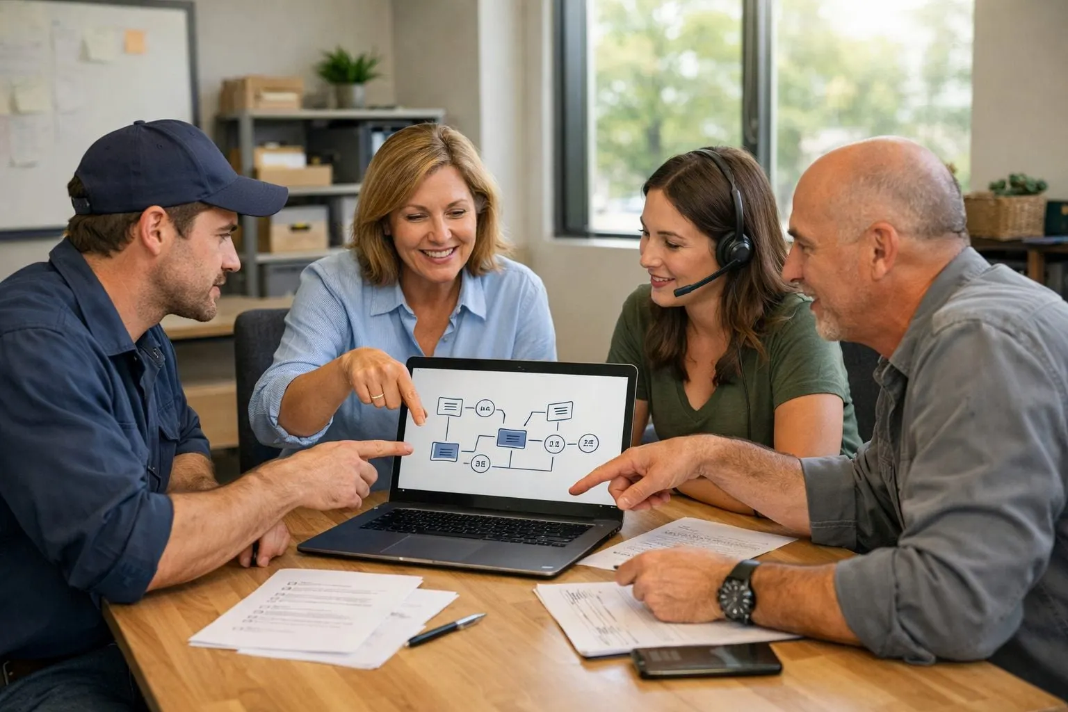 Team Reviewing a New Workflow
